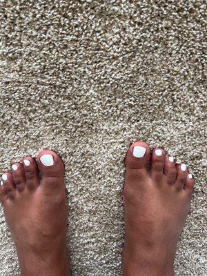 White gel regular pedicure