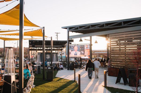 Yee-Haw Knoxville's beer garden has  fire pits, shaded seating, an outdoor bar, concert stage, and plenty of space for good times.