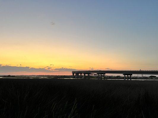 Bridge with sunset