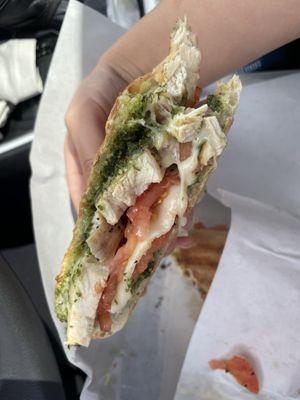 Caprese sandwich with chicken