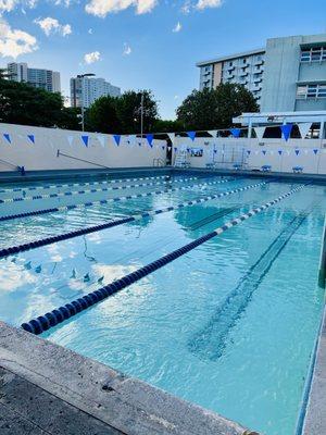 Clean, with plenty of room for lap swimming, children's programs, and aqua therapy.