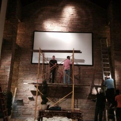 180" Projector Screen installation at a Church