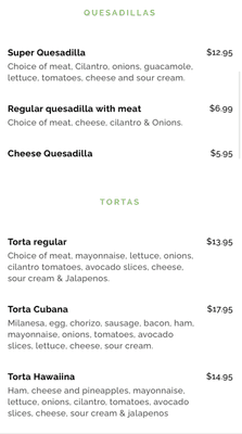 Quesadillas & Tortas