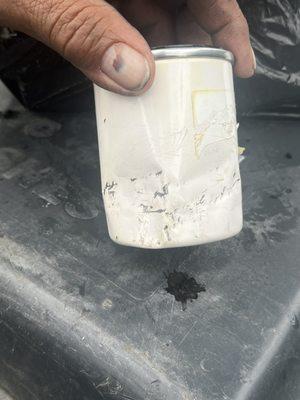 Damaged oil filter