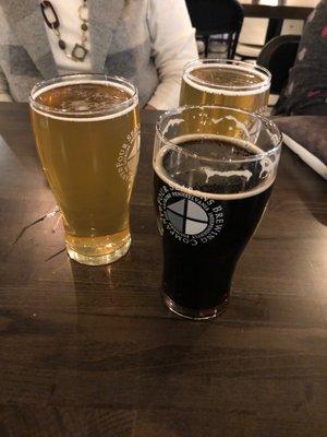 Latrobe lager and dark side of the pint