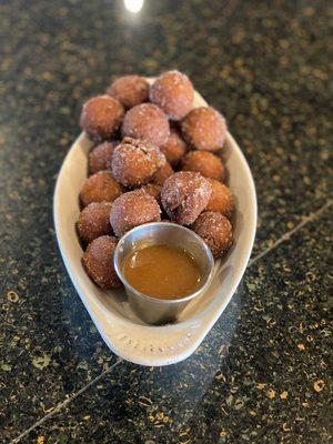 Donut Holes with Caramel dipping sauce