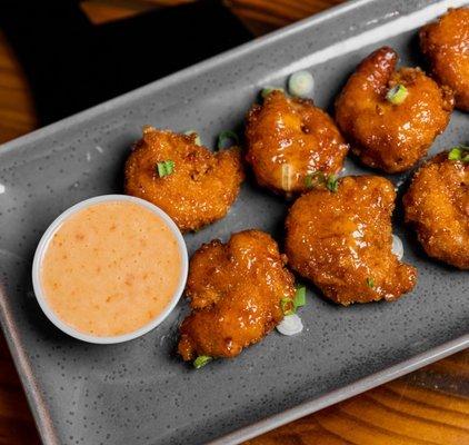 Bang Bang Shrimp with a side of bang bang sauce.