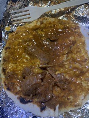 Carne guisada with cheese