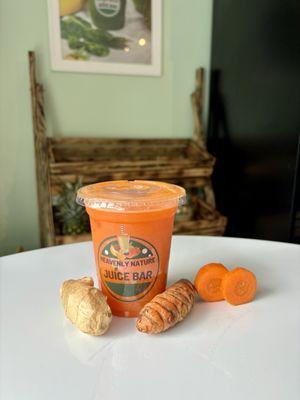 "Carrot Creation" Freshly blended Carrot, with pineapple and orange and hint of ginger