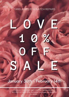 Shop for your loved ones this Valentine's Day and enjoy our 10% off Love Sale!