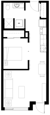 One Bedroom Floor Plan