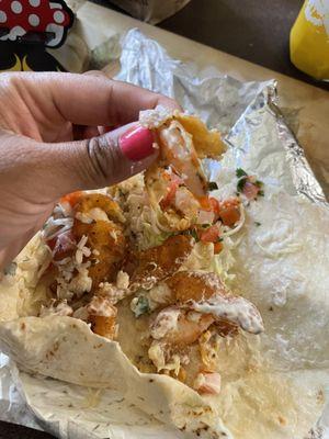 Crispy Jumbo Shrimp Burrito