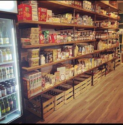 Fully stocked pantry items.