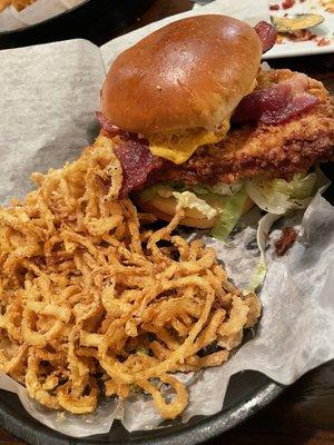 Chicken Sandwich with onion straws