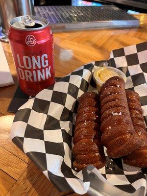 local beer with pub pretzel and house made beer cheese