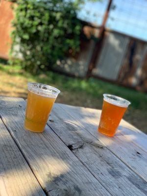 Octoberfest and peach Hefeweizen