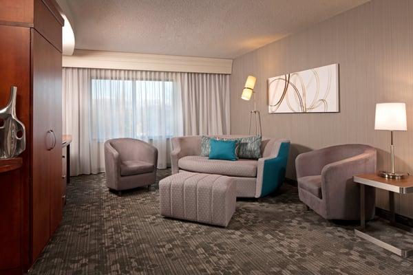 For extra space, reserve a King Suite with separate living areas with pullout sofas.