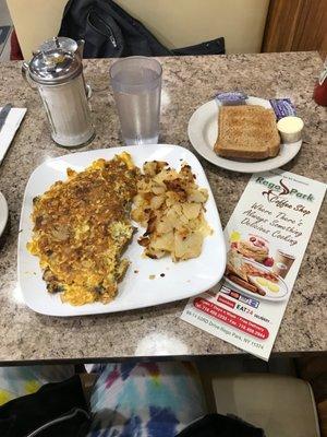 Philly Cheese Steak Omelette no bell peppers for me