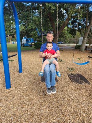 Fresh cuts for daddy and son.