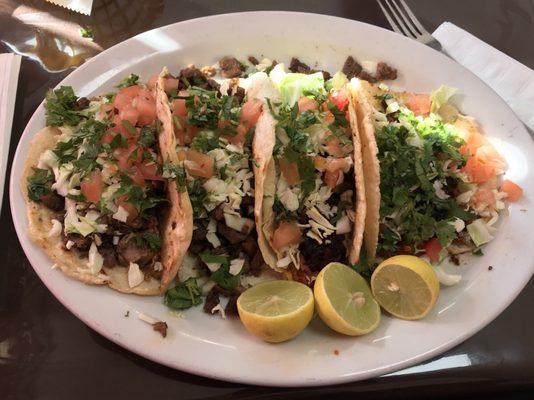 Tacos with handmade tortillas