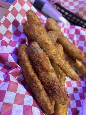 Fried Pickles!  So amazing dipped in ranch!