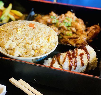 Hubby's Shoga Yaki Pork w/fried rice Bento.