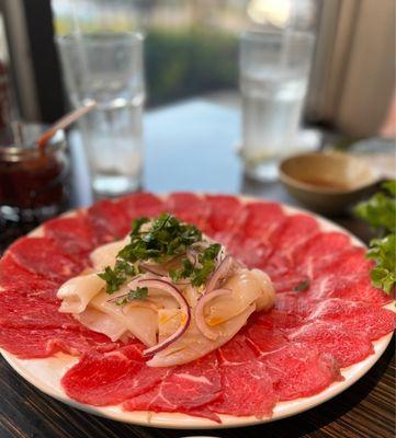 Beef & squid for hot pot