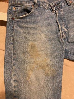 Ruined jeans from waitress dumping katsup on me.