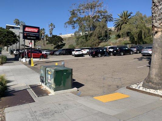 Parking  lot full of rentals