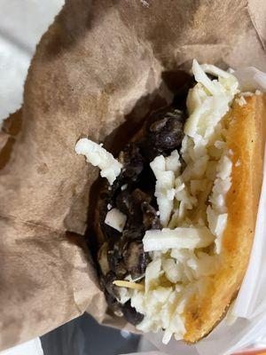 Mushroom/cheese arepa