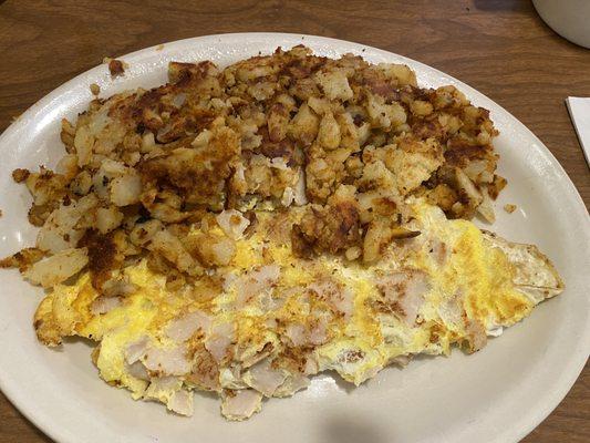 Turkey and cheese omelet