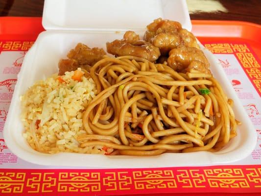 Combo (A) $4.98. Orange Chicken, Fried Rice, Chow Mein.