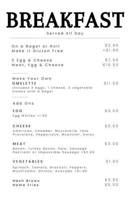 Breakfast Menu