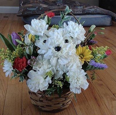 Dog Flower arrangement