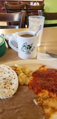 Huevos Rancheros and coffee