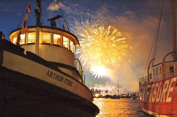 Celebrating the Fourth of July in true Seattle fashion-aboard a classic, historic tug at Northwest Seaport!