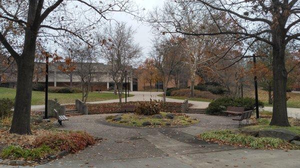 This is another view within the main area in the center of campus during autumn and on a quiet weekend. (no review)