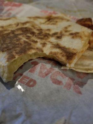 Chicken-less spicy jack "CHICKEN" quesadilla x2. Both, 0 chicken in them!!??