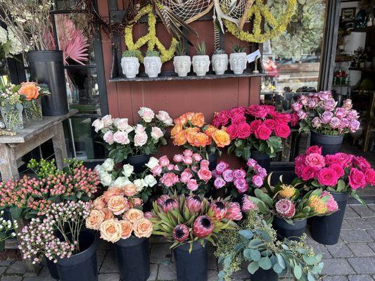 Neighboring flower shop in historical milling buildings