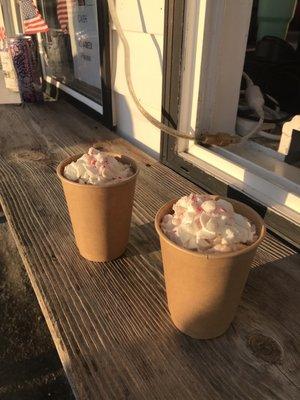 Hot Chocolate with whip cream and peppermint sprinkles!!