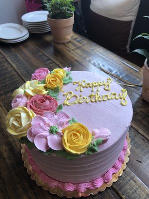 Beautiful Birthday cake with glitter