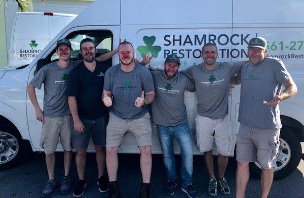 Our Shamrock Team on National RED DAY!