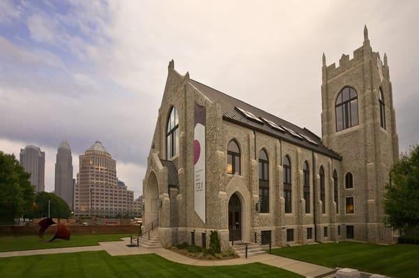 McColl Center for Visual Art with a skyline view of Uptown.