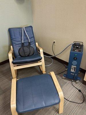 Pulsed ElectroMagnetic Frequency Therapy.  This is a tool used to help cut pain deep inside in addition to many other physical benefits.