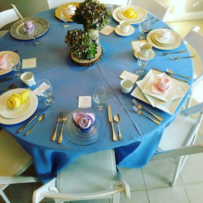 We also have a variety of linens, dishware, tables and chairs available for rent