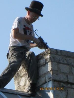 Doug at work on old historic home