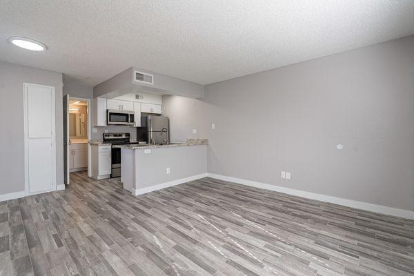 A2R unit on the first level.  600 square feet.  One bedroom, one bathroom