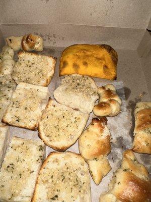 Garlic Bread and beef patty