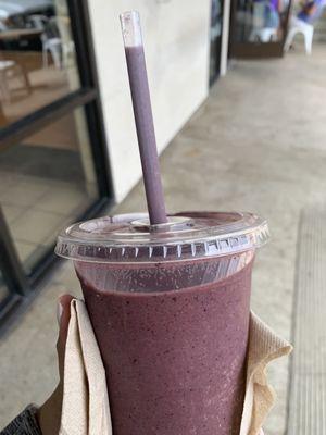 Blueberry protein smoothie with spinach