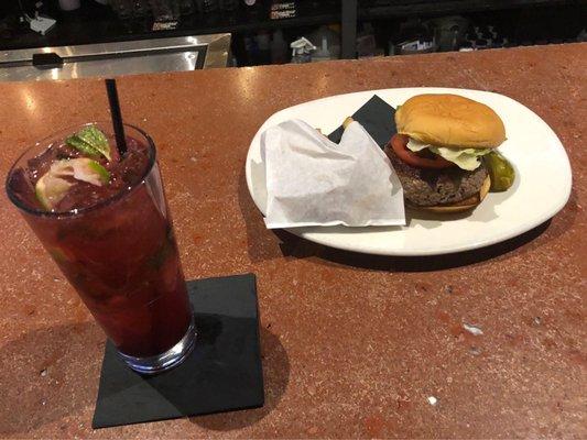 Blackberry Mojito And Impossible Burger